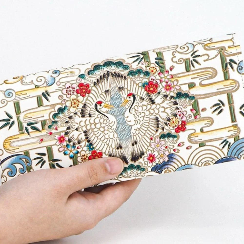 Facing Cranes Long Wallet by Bunkoya Oozeki NIB - Picture 4 of 7